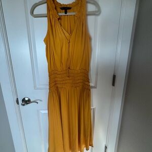 White House Black Market Mustard Maxi Dress